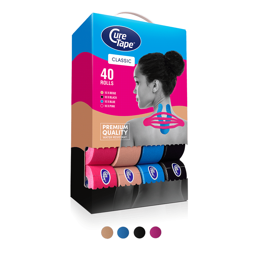 CureTape® Big Boy Classic Kinesiology Tape 40 Rolls Bulk Pack