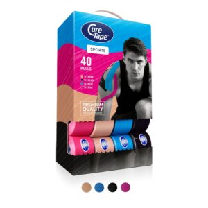 CureTape® Big Boy Sports Kinesiology Tape 40 Rolls Bulk Pack